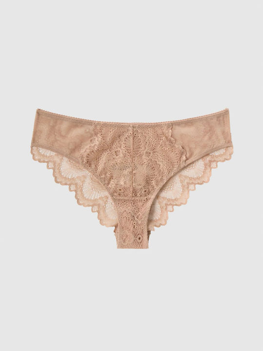 Слип Дамско Слип с дантела Warm Nude