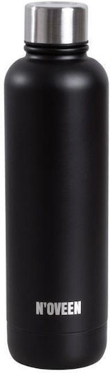 N'Oveen Μπουκάλι Θερμός Ανοξείδωτο 500ml Black Mat
