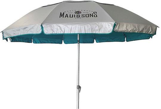 Maui & Sons Folding Aluminum Beach Umbrella Diameter 2.2m with UV Protection and Air Duct Clear Sky