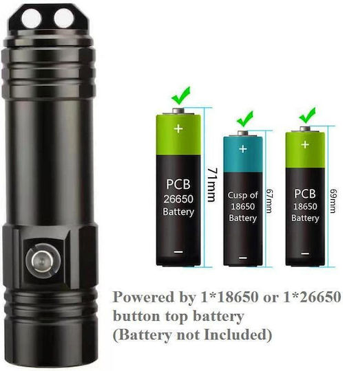 Invictus Diving Safety Light Rechargeable LED with Brightness 800lm for Maximum Depth 80m