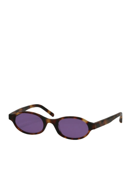 Common Sense Unisex Sunglasses with Brown Tartaruga Plastic Frame and Purple Lens CS035