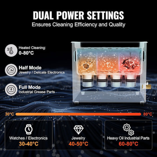 Ultrasonic Cleaning Machine 10 Liter Heater Basket Timer 240 W