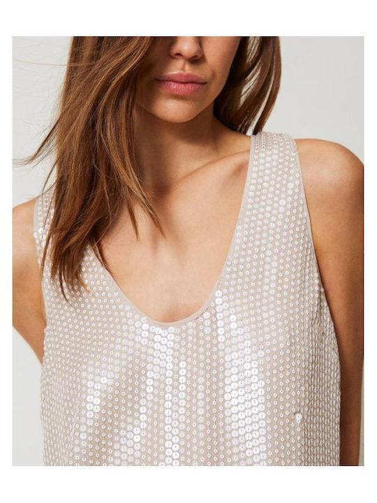 Women's Blouse Sleeveless Beige