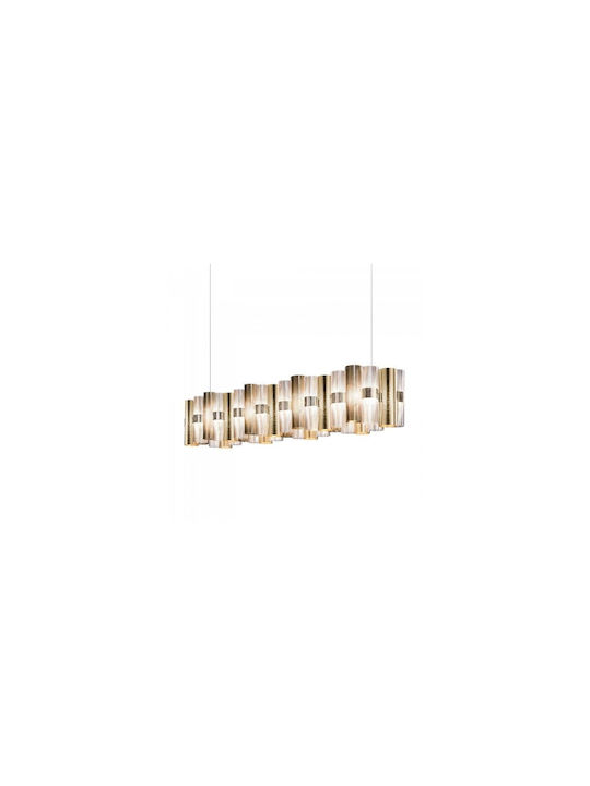 Slamp La Lollo Κρεμαστό Φωτιστικό Κίτρινο LED με Θερμό Λευκό Φως Ράγα 142x28x28εκ.