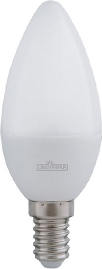 Universe Λάμπα LED 7W για Ντουί E14 και Σχήμα C37 Φυσικό Λευκό 640lm