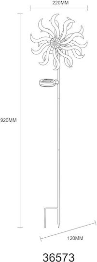 Globo Lighting Spiked Solar Light Flower with Warm White Light 3000K IP44 22cmx12cmx92cmcm