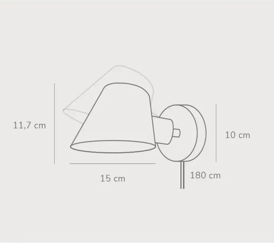 Nordlux Modern Lamp Wall with Socket E27 Black 15x15cm
