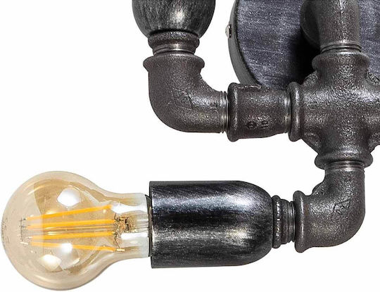 Industrial Wall Lamp with E27 Black Socket