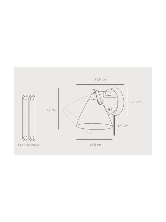 Nordlux Modern Lamp Wall with Socket GU10 White 21.5cm