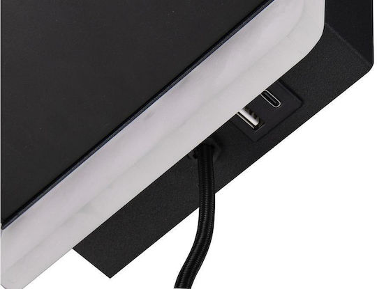 Trio Lighting Modern Leuchte Wand mit USB-Anschluss Schwarz 16x16x14cm