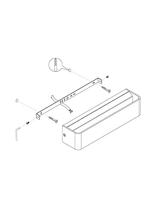 Eglo Sania Modern Lamp Wall with Integrated LED and Warm White Light Silver 36.5x8x8cm