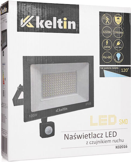 Led Spotlight Motion Sensor Cool White 100 W 6500k Keltin K02016