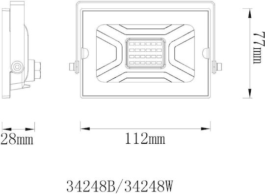 Globo Lighting Στεγανός Προβολέας LED 20W Ψυχρό Λευκό 6000K IP65