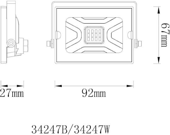 Globo Lighting Στεγανός Προβολέας LED 10W Ψυχρό Λευκό 6000K IP65
