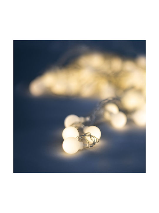 Forever Light SFB61 Στεγανή Γιρλάντα Φωτισμού LED IP65 6.5m με 30 Μπάλες Θερμό Λευκό