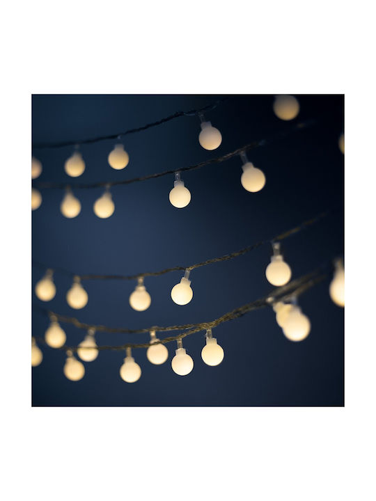 Forever Light SFB61 Στεγανή Γιρλάντα Φωτισμού LED IP65 6.5m με 30 Μπάλες Θερμό Λευκό