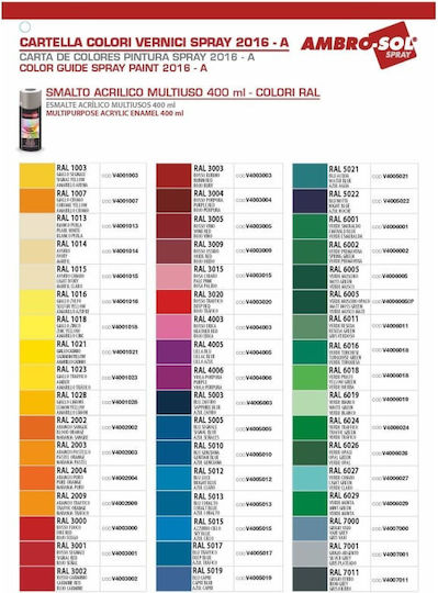 Ambro-Sol Σπρέι Βαφής V400 Ακρυλικό με Ματ Εφέ Λευκό RAL 9010 400ml