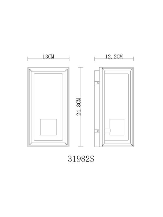 Globo Lighting Wall-Mounted Outdoor Ceiling Light E27 IP44 13x24.8εκ.