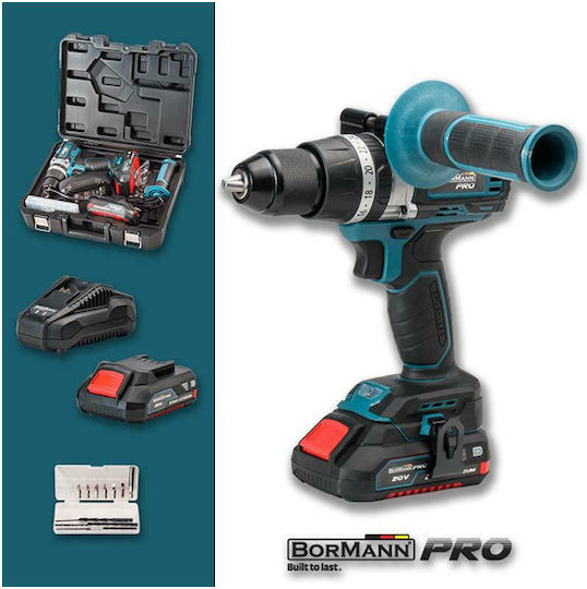 Bormann Pro BBP5140 Percussive Battery Brushless Drill Driver 20V 2x2Ah
