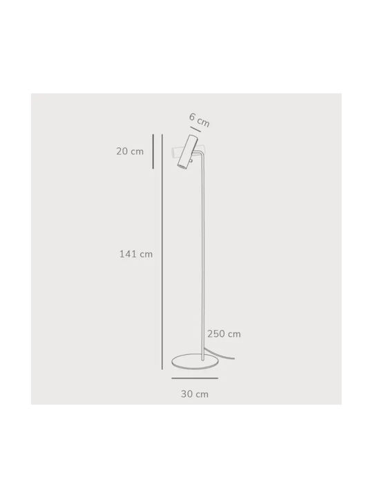 Nordlux Mib Floor Lamp H141xW30cm. with Socket for Bulb GU10 White