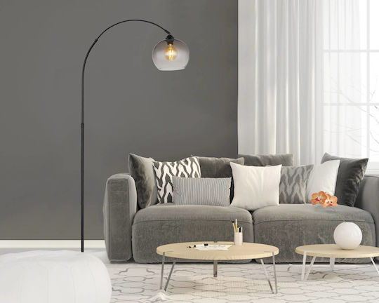Globo Lighting Newcastle Floor Lamp H196xW30cm. with Socket for Bulb E27 Silver