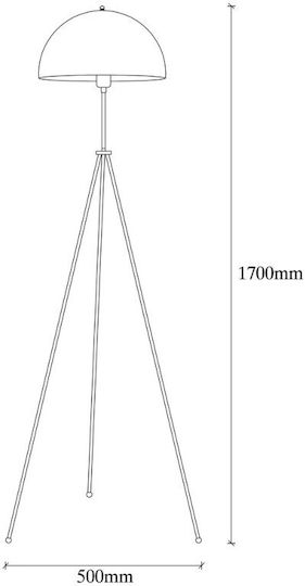 Opviq Floor Lamp H170xW50cm. with Socket for Bulb E27 Black