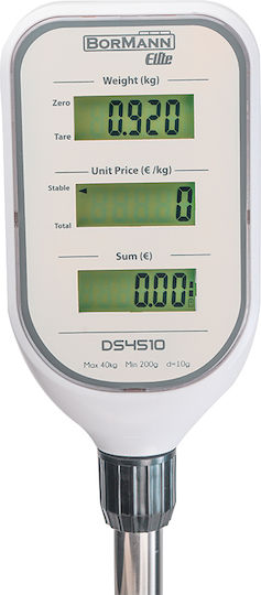 Bormann Electronic Retail Scale with Column with Weighing Capacity of 40kg and Division 10gr