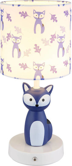 Globo Lighting Metall Tischlampe LED mit Blau Schirm und Basis
