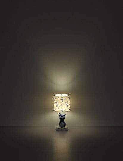 Globo Lighting Metall Tischlampe LED mit Blau Schirm und Basis