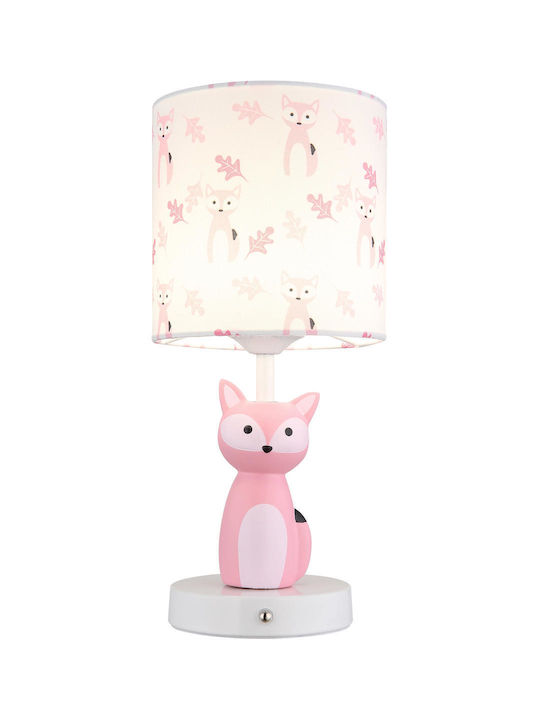 Globo Lighting Metal Table Lamp LED with Pink Shade and Base