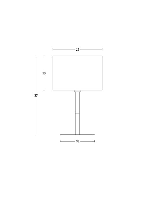 Zambelis Lights Metal Table Lamp for Socket E14 with Black Shade and Base