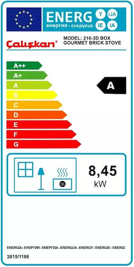 Caliskan 216-3D BOX Steel Wood Stove with Oven 8.45kW Inox