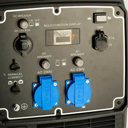 Bormann Pro BGB2035 Generatoare silențioase Generator Inversor Benzină (în patru timpi) Patru timpi cu Autostart, Roți și Putere Maximă 3.5kVA