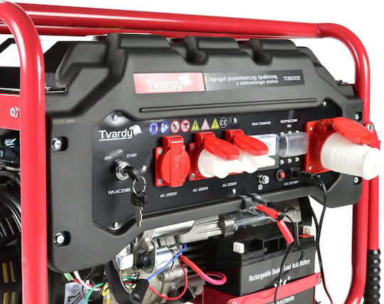 Tvardy Генератор Бензин (четиритактов) с Миза, Гуми и Максимална Мощност 6.6kVA