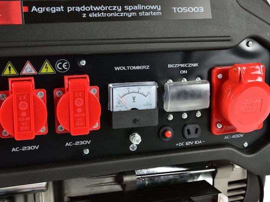 Tvardy Генератор Бензин (четиритактов) с Миза, Гуми и Максимална Мощност 6.6kVA