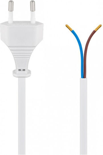 123led Καλώδιο Ρεύματος με Διατομή 2x0.75mm² σε Λευκό Χρώμα 1m