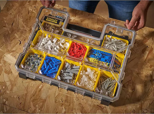 Stanley Fatmax Organizatoare pentru Compartimentul de Unelte 10 Locuri cu Cutii Detașabile Galbene 44.6x35.7x11.6cm. 2buc