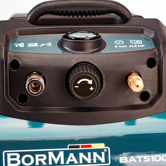 Bormann Pro BAT5100 Single-Phase Air Compressors 97dB with Power 1.5hp and Airtank 6lt 035541