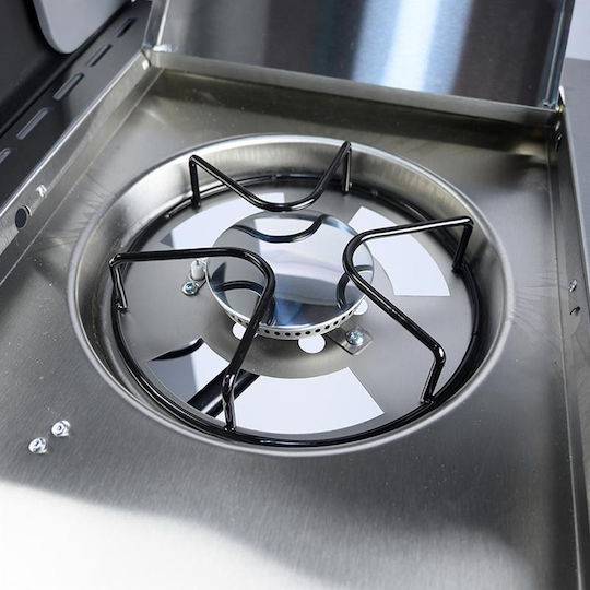 Elite BBQ5040 Grătar pe gaz Din fontă Grătar 60bucx45buccm cu 3 buc 10.8kW și Arzător Lateral