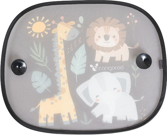 Cangaroo Car Side Sunshades Shady Animals for Seat Up! 44x36.5cm 2pcs
