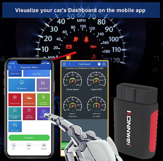 Διαγνωστικό Αυτοκινήτου OBD 2 με Bluetooth