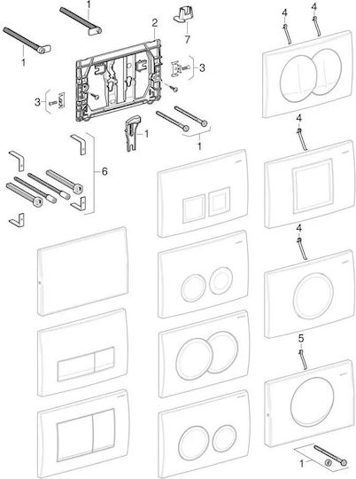 Geberit Delta 15 Flush Plate Single Flush