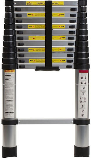 Bormann Telescopic Ladder Aluminum 14 of Steps with Maximum Height 4.1m BHL7030 051398