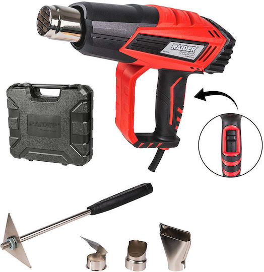 Pistol de aer cald 2000W 2 setări 5 accesorii cu carcasă Raider Rd-hg26