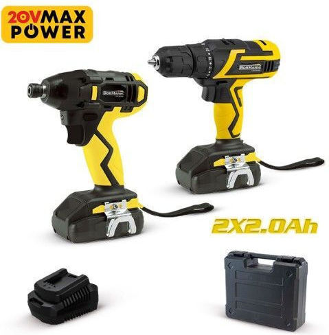 Bormann BCD2610 Set Mașină de găurit & Șurubelniță 20V cu 2 baterii 2Ah și husă