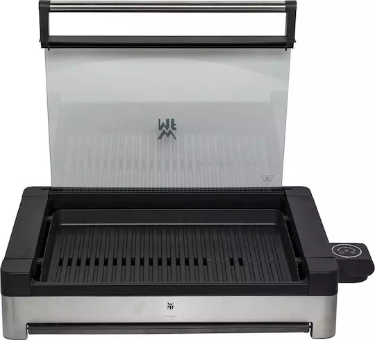 WMF Lono Настолна Електрическа Скара с Релефна Плоча 2200W Неръждаема с Капак и Регулируем Термостат 40x29см