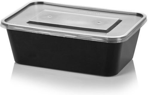 THalassinos Disposable Plastic Tableware for Hot / Microwave Safe 750ml Black 50pcs