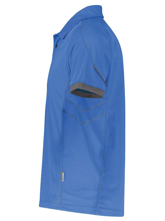 Dassy Workwear Traxion Work Polo Shirt Blue Sunscreen