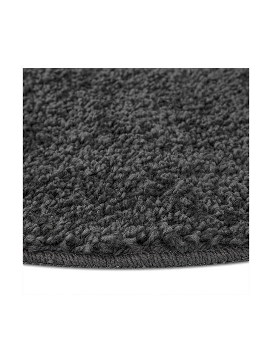vidaXL Antiderapant Covor De exterior Rotund Black Grey