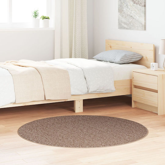 vidaXL Anti-slip Rug Outdoor Round Brown
